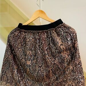 Kenneth Cole New York Sequin A-Line Skirt - Brown and Black